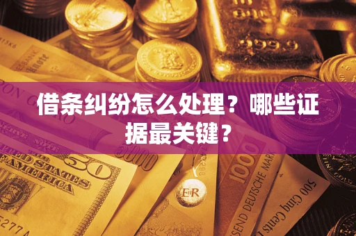 北京借条纠纷怎么处理？哪些证据最关键？