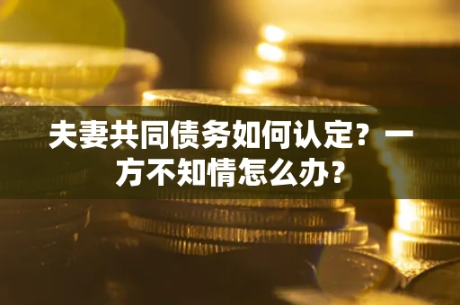 北京夫妻共同债务如何认定？一方不知情怎么办？